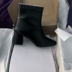 Black Square Toe Bootie